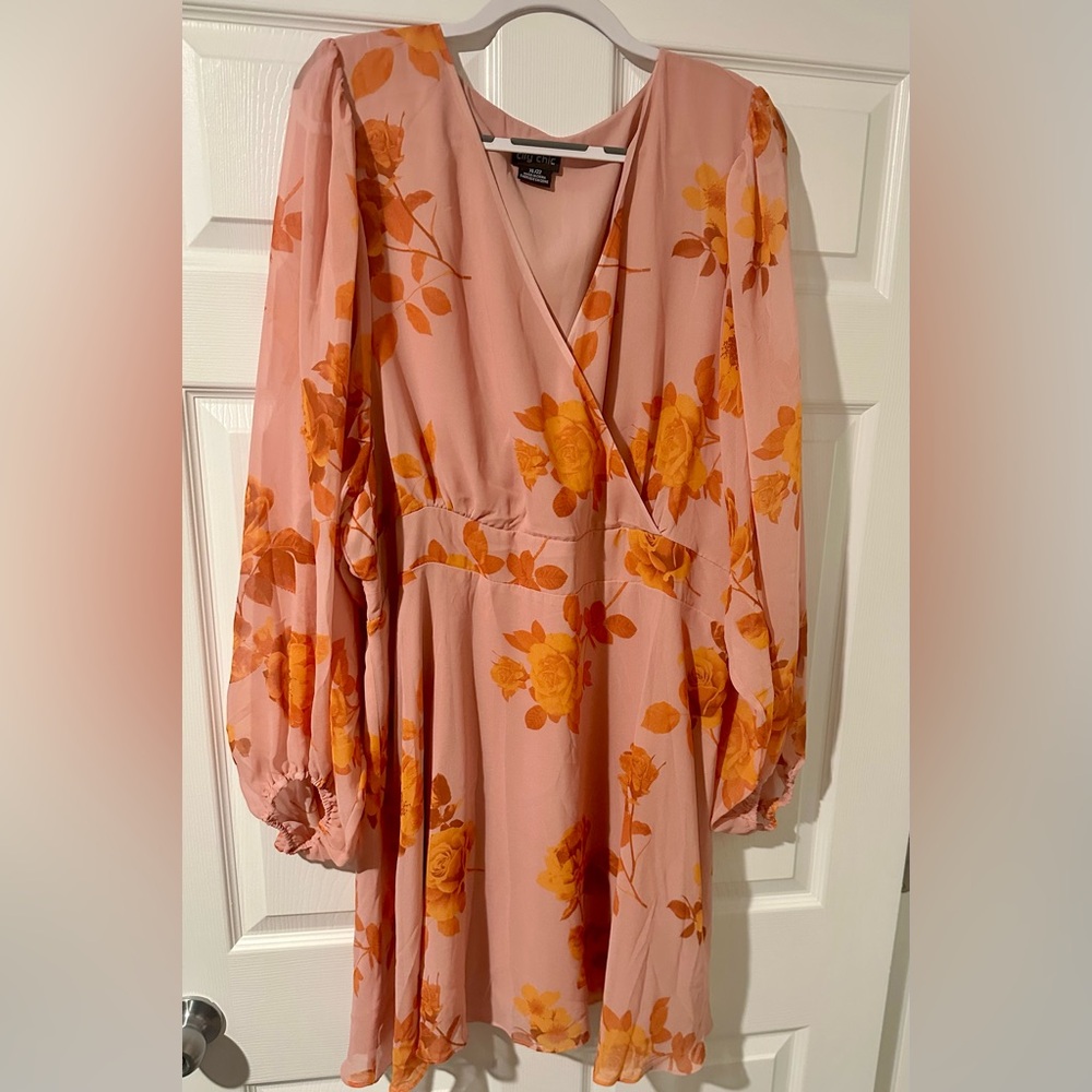 City Chic Blush Pink Wrap Dress